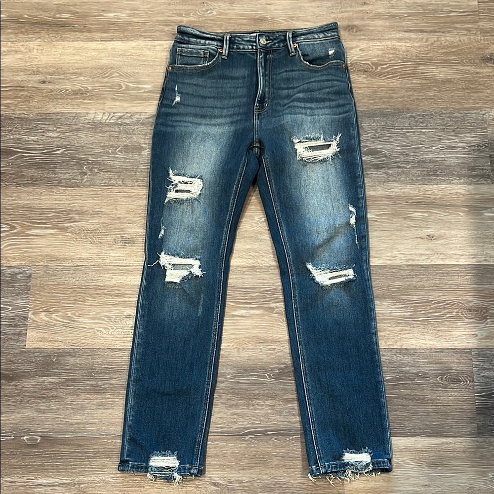 Artemis Vintage Distressed Straight Leg Jeans - Picture 2 of 15